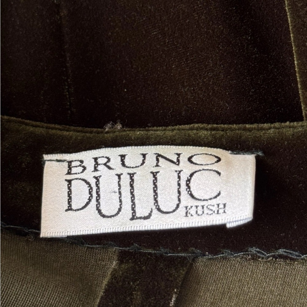 bruno duluc for kush green goth punk velvet velour v neck stretch maxi dress - Picture 6 of 14
